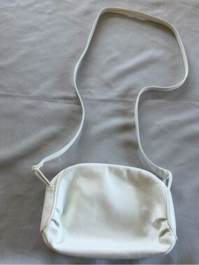 Minimalist White Leather Crossbody Bag - Clean Everyday Style